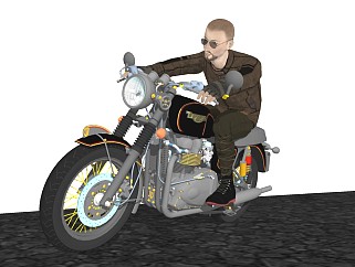 骑摩托车精细人物模型 (7)